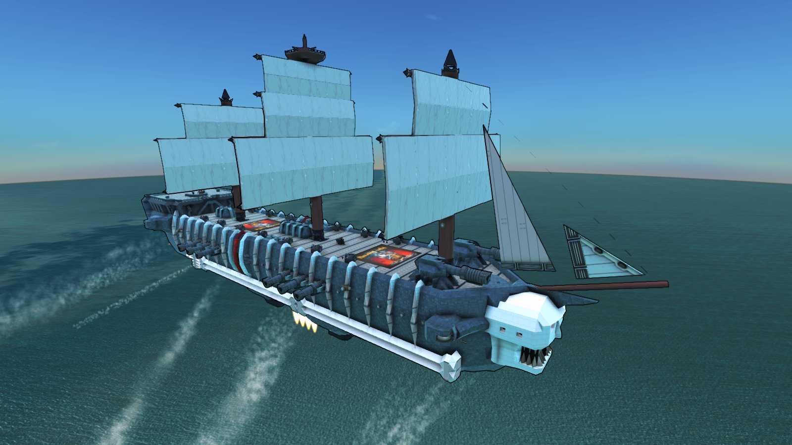 Under Jolly Roger Pirate Airship
