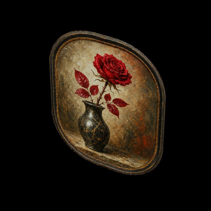 Painting, Red Rose (Red Leaves) {2D}
