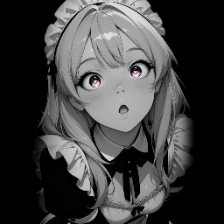 maid girl dark background / colored 4K
