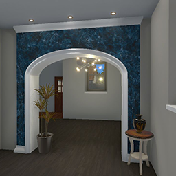 Grand Arched Double Doorway Blue  Marble