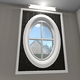 Window Insert Oval Black Stain small