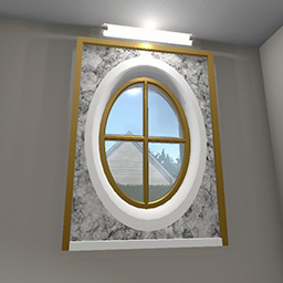 Window Insert Oval Grey Marble small