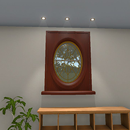 Window Insert Oval Design Dark Oak small