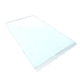 Large Fringe Rug- Blue and White V4