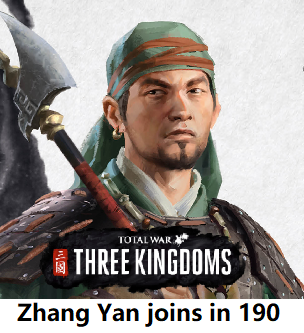Zhang Yan joins player's faction in 190