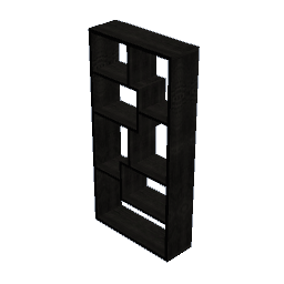 Black Wood Geometric Shelf