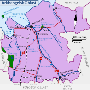Arkhangelsk region cities (Russia)