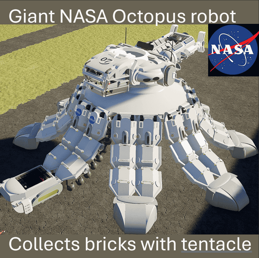 NASA Octopus collect brick samples & puts them inside