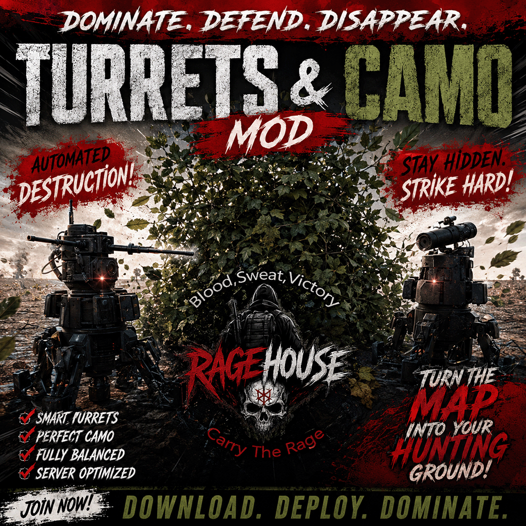 RAGEHOUSE - Turrets, Camo & Pics v 1.0 / by DeeZaster