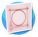 Pink w wood frame