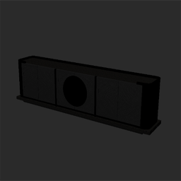 Sideboard black gloss  darkgrey reddish and hammered metall