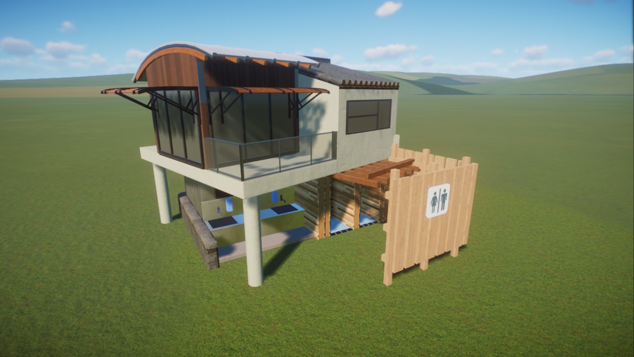 Modern toilet building