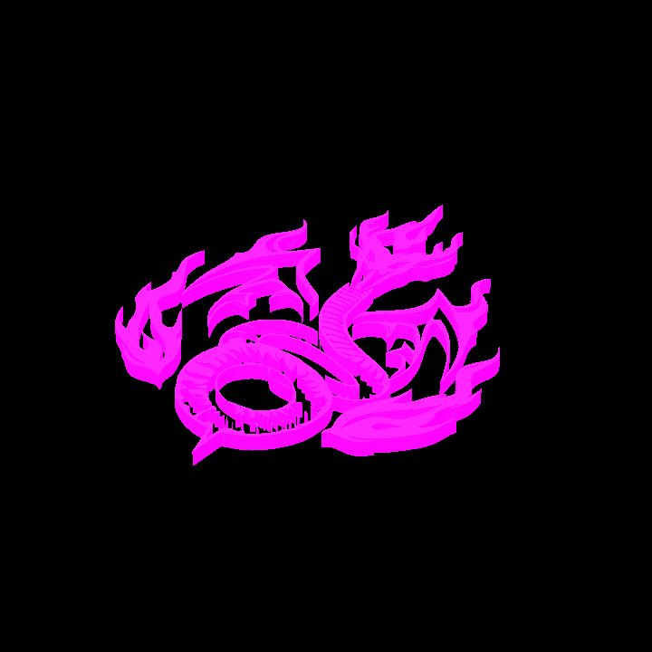 A glowing sigil - pink serpent