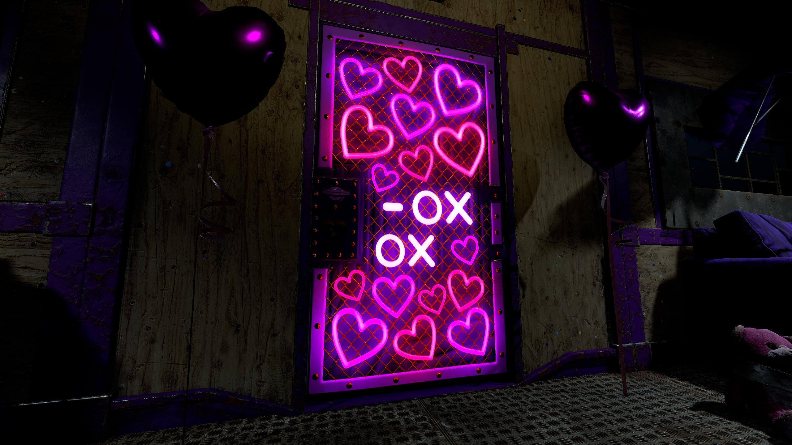 Neon Hearts Sheet Metal Door