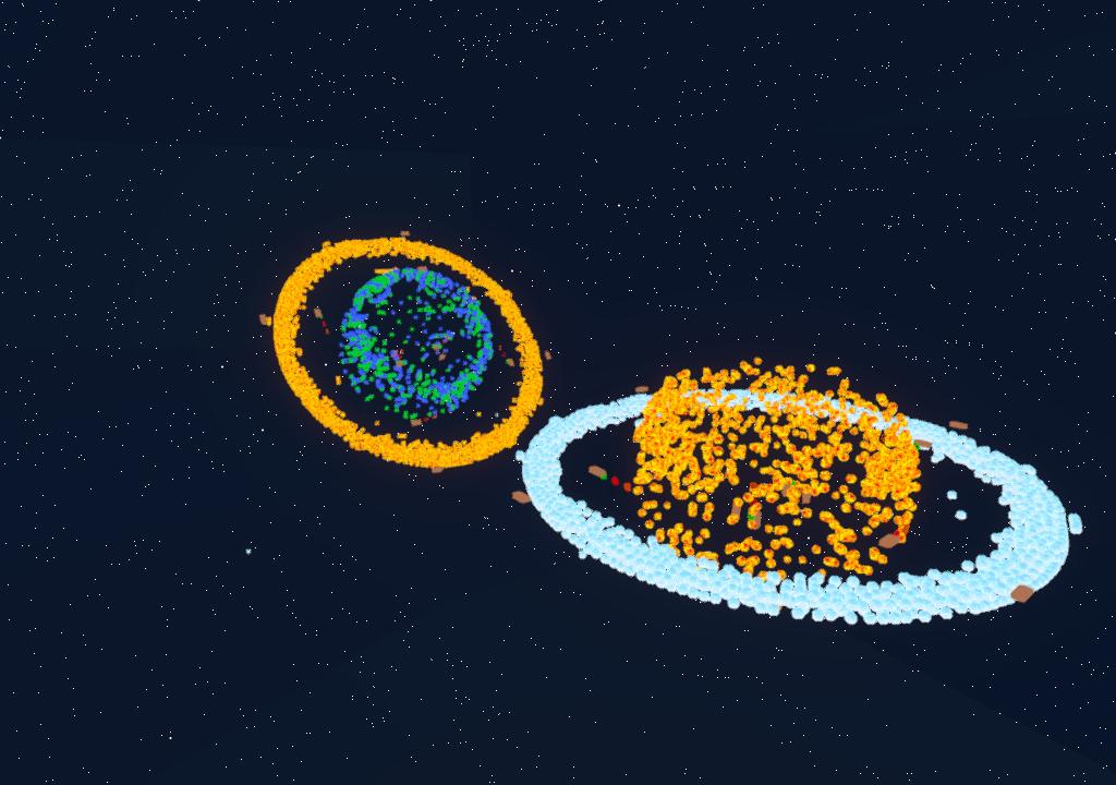 Planets with rings.