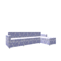 Comfy L Sofa - Floral Purple Line Left