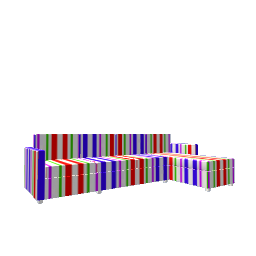 Comfy L Sofa - Bright Stripes Left preview