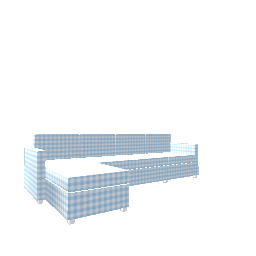 Comfy L Sofa - Blue Gingham Right
