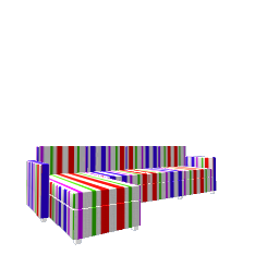 Comfy L Sofa - Bright Stripes Right