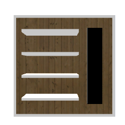 Beach Wood Wall with Mirror - White