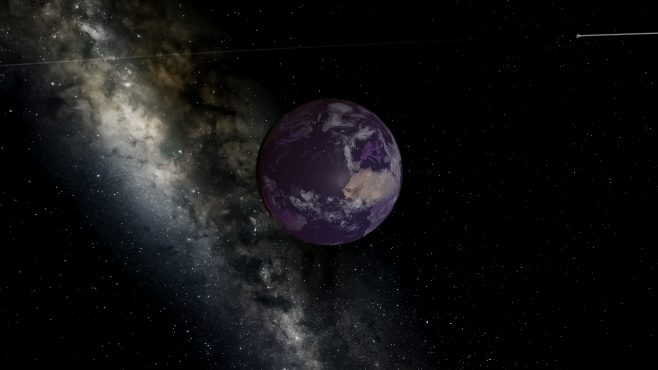 Purple Earth and Moon