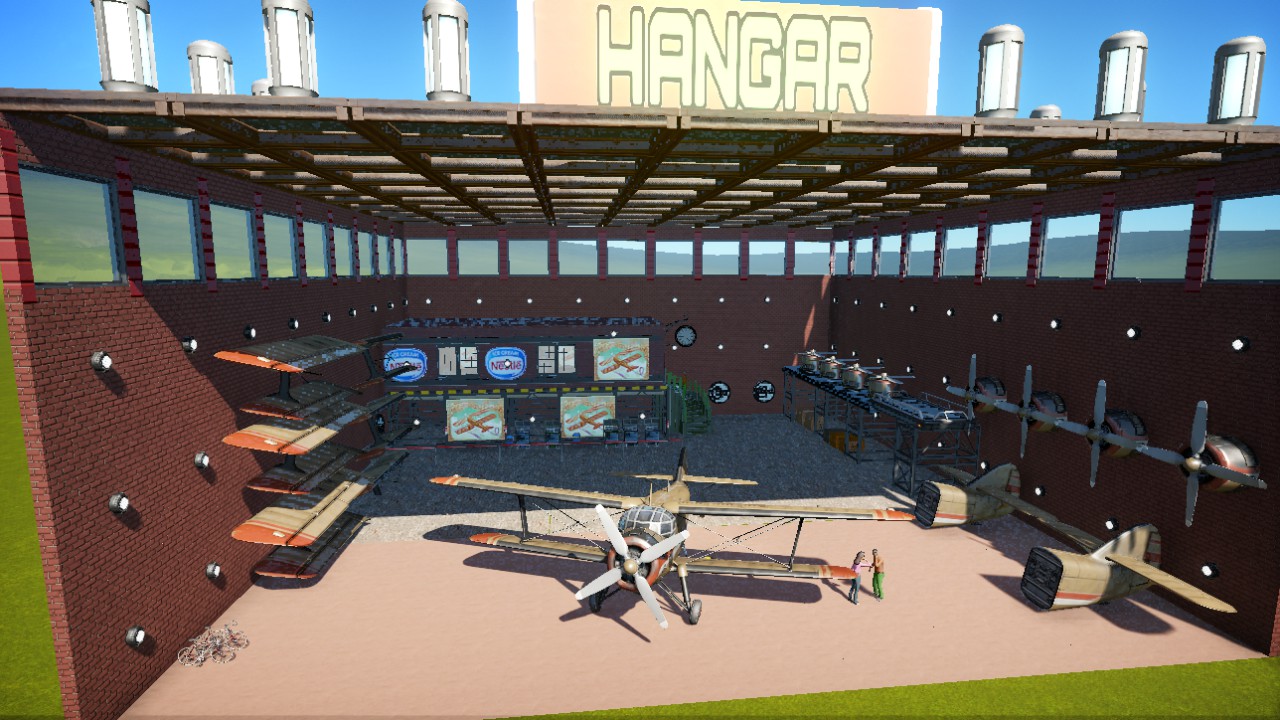 Gebäude, Szenerie Hangar