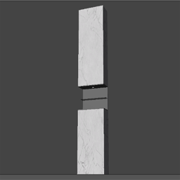 Marble White Wall Modul with Shelf Gloss middle