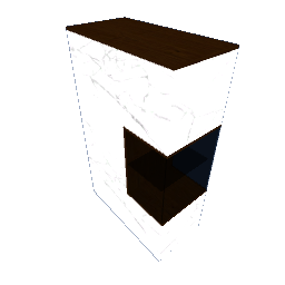 Marble White Halfwall with Shelf Dark Wood Nut