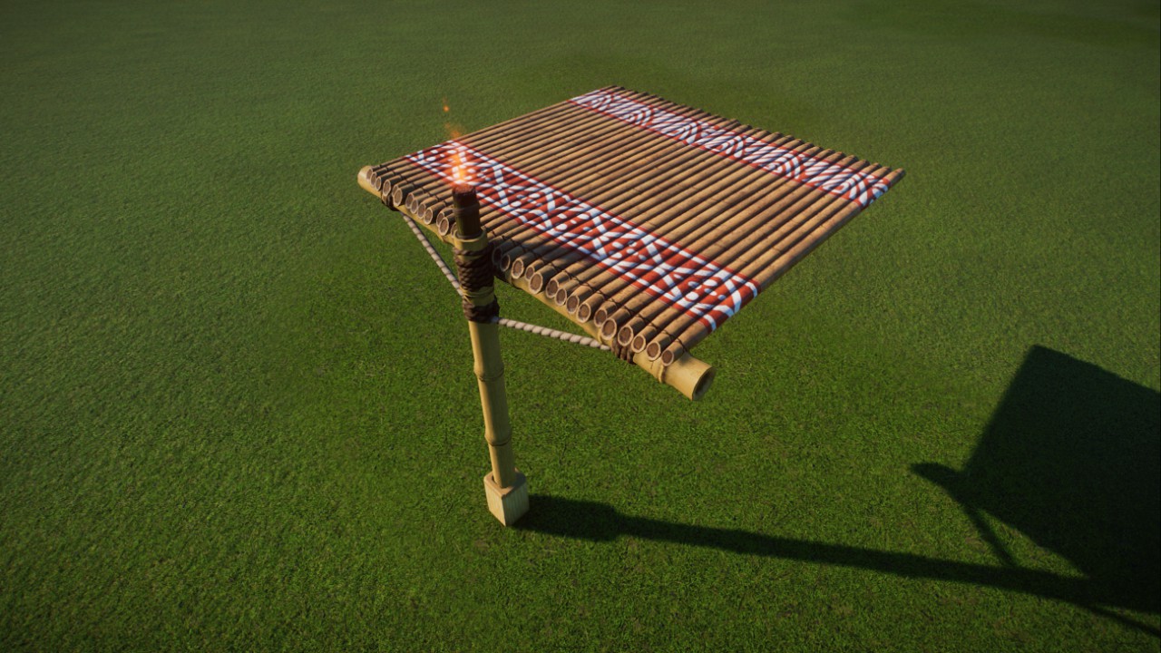 Tiki style - Walkway shelter with lamp [by stunfish]