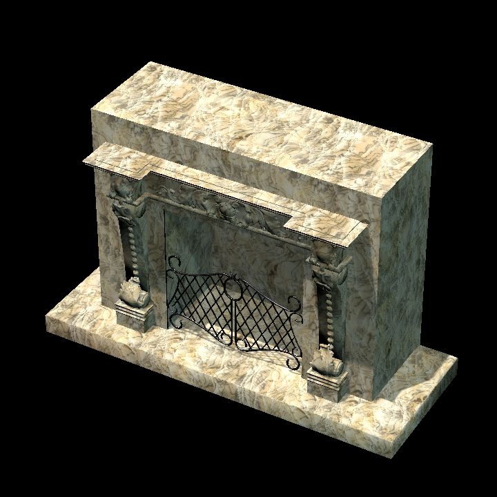 Fireplace, Champagne Marble