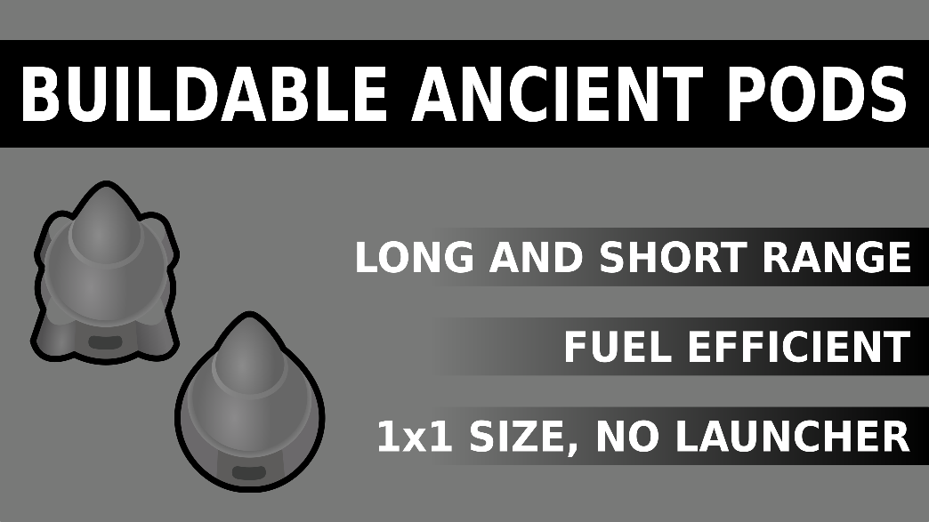 Buildable ancient transport pods