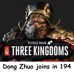 Dong Zhuo joins player's faction in 194 200