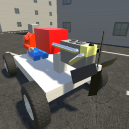 car with piston engine connected to propeller