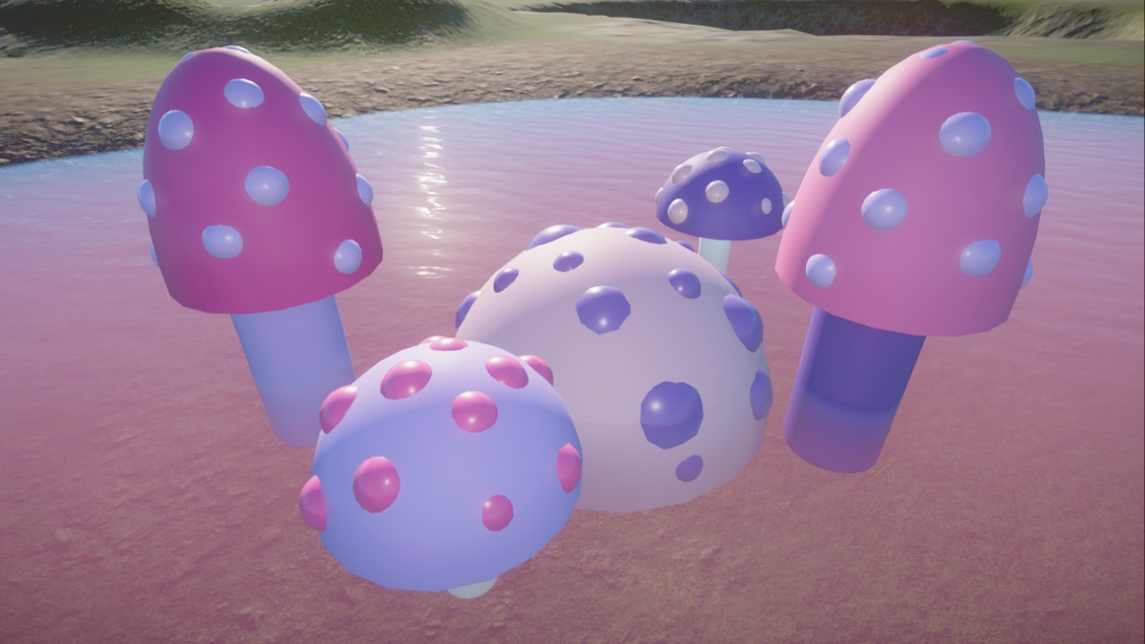 Tiny Pastel Mushrooms
