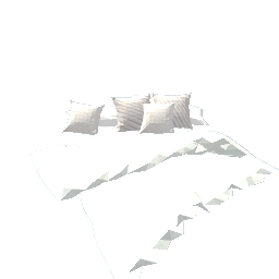 Grayish white blanket and pillows