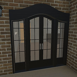 French Doors Black Stain Silver