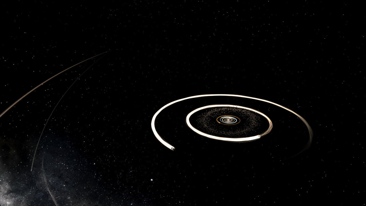 Solar system with moons