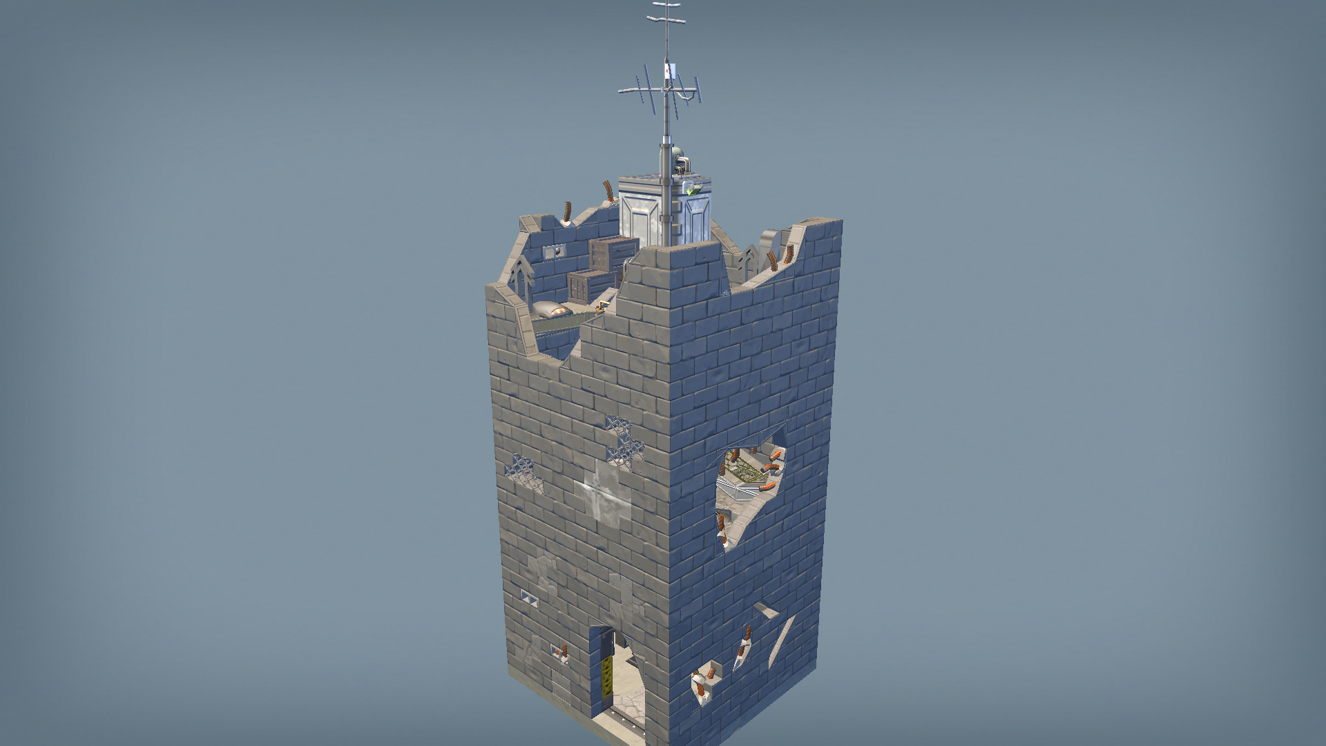 Mini City Rebel Rubble Base - Abandoned(?) destroyed building 1x1