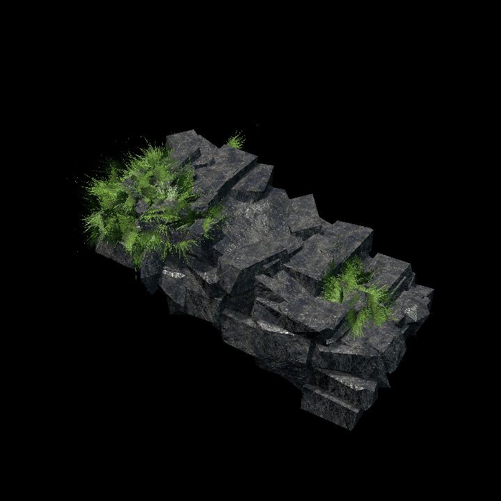 Jungle Ruins - wall chunk leaning