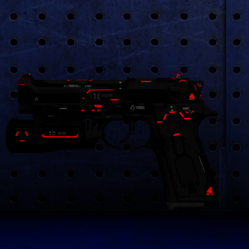 9mm Horzine Pistol Red Glowing Trim