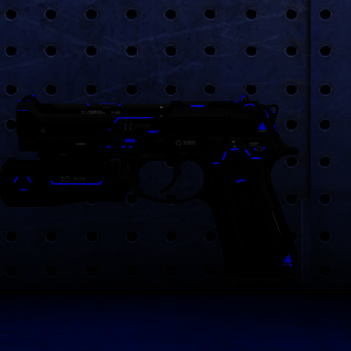 9mm Horzine Pistol Blue Glowing Trim