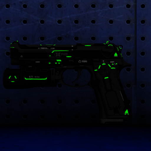9mm Horzine Pistol Green Glowing Trim