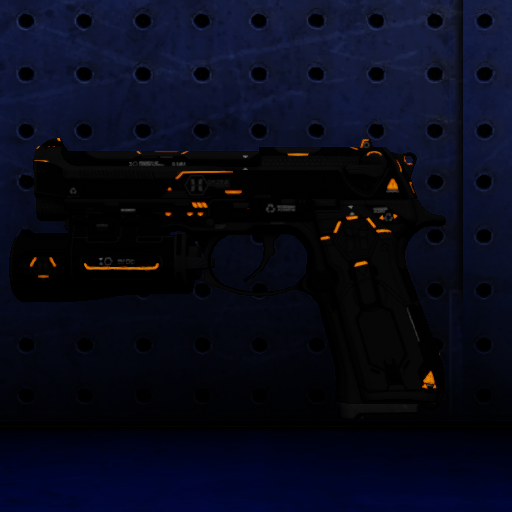 9mm Horzine Pistol Orange Glowing Trim