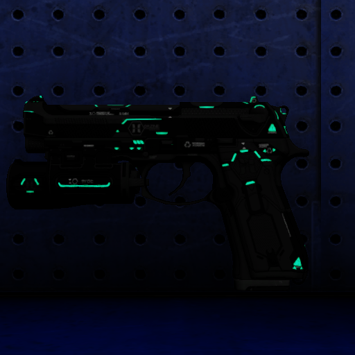 9mm Horzine Pistol Teal Glowing Trim