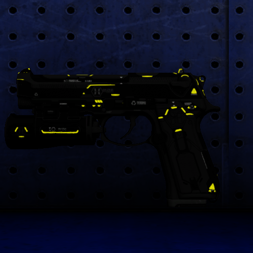 9mm Horzine Pistol Yellow Glowing Trim