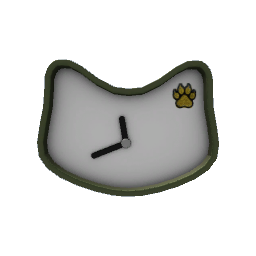 Cat Clock- Green