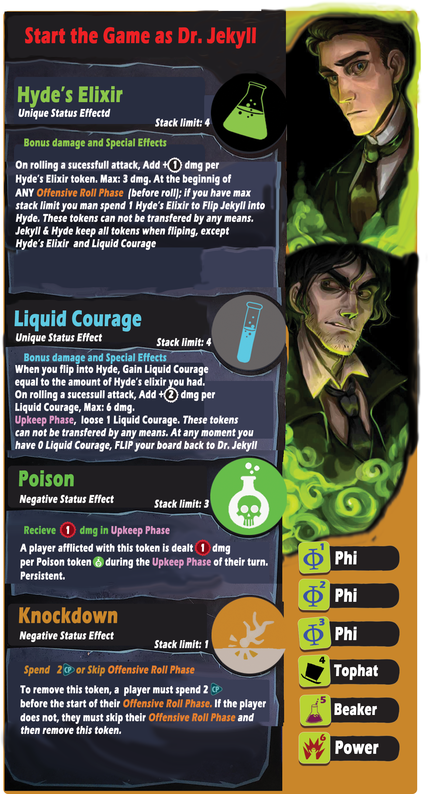 Dice Throne  HomeBrew Jekyll & Hyde: PrintNplay ready