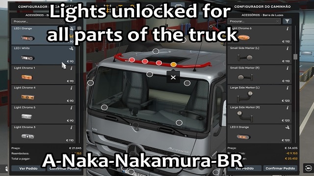 Lights unlocked for all parts of the truck - TruckersMP TMP (A-Naka)