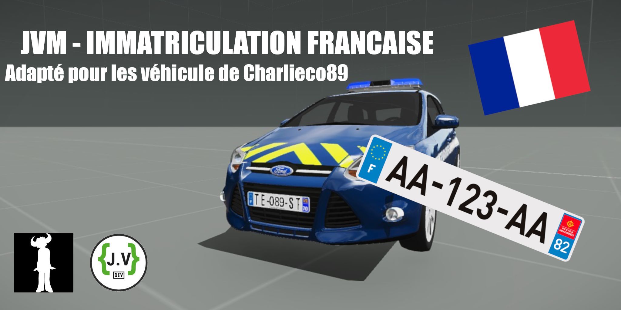 JVM - Plaque d'immatriculation française
