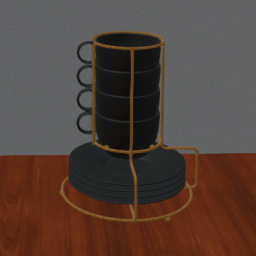 Gray Cups in Holder